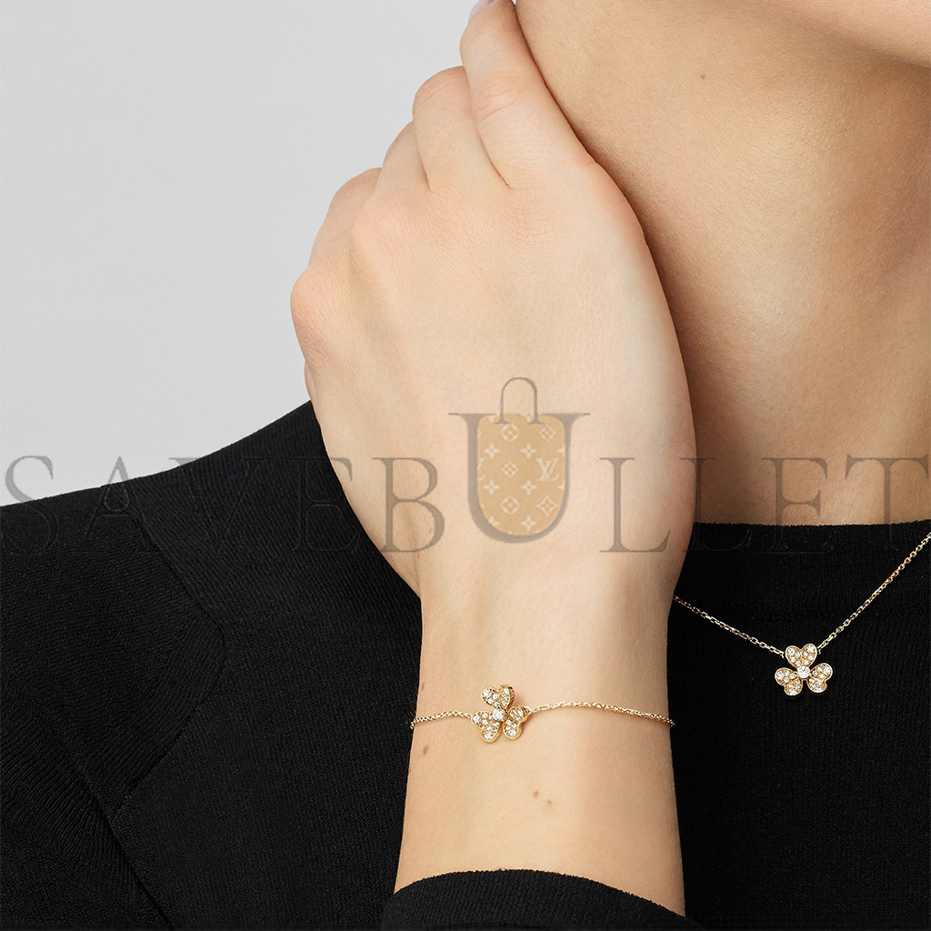 v*n cl*f arpels frivole bracelet, mini model - yellow gold, Di*m*nd vcarp24100